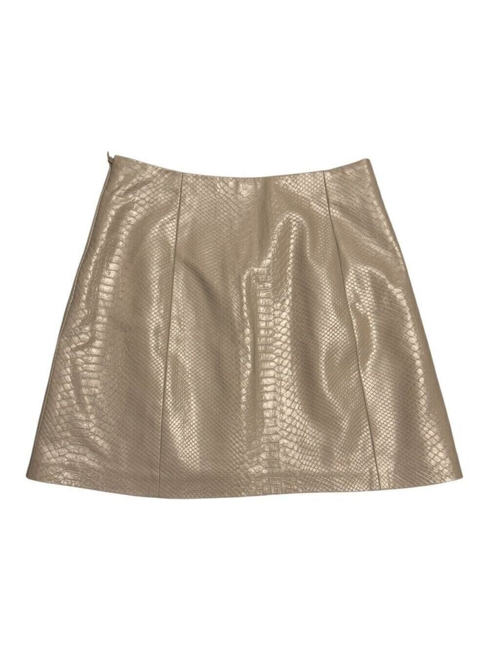 BABATON ARITZIA Faux Leather Snake Skin Business Casual Mini Skirt Womens 4 - Picture 3 of 5